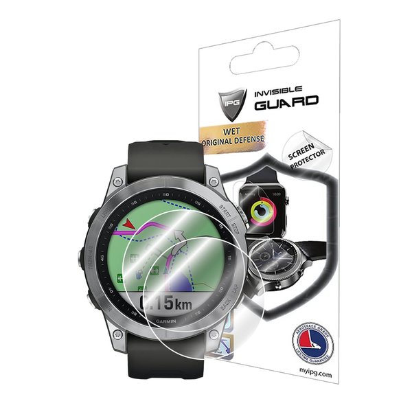 IPG for GARMIN TACTIX 7 - TACTIX 7 PRO Smartwatch Screen Protector (2 Units) Invisible Ultra HD Clear Film Anti Scratch Guard-Smooth/Self-Healing/Bubble -Free for TACTIX 7-PRO