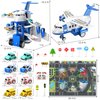 TEMI Kids Airplane Toys Race Tracks Car Toys for 3 4 5 6 7 Boys - Transport Airplane Adventures Car Toys for Toddler Age 2-6 with 8 City Cars, Garage Parking Lot Playmat, Birthday Gifts for Girls