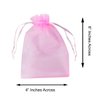 100 Pack 4x6 Inch Mini Sheer Drawstring Organza Transparent Bags Jewelry Sack Pouches for Wedding, Party Decorations, Arts & Crafts Gifts (Pink)