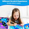 JUNQIU Scratch Art for Kids, Ocean Animals Black Rainbow Scratch Art Paper Set-Arts and Crafts Kits & Supplies, Party Games & Activity, Gifts for Toddlers Girls & Boys Birthday Christmas