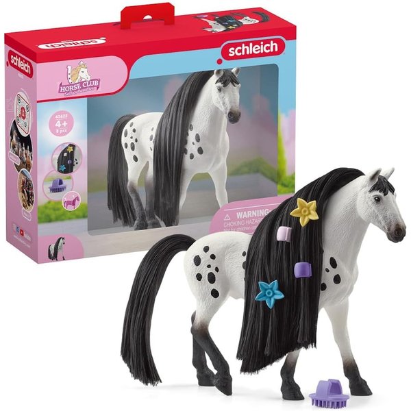 Schleich Horse Club Sofia's Beauties, Knabstrupper Stallion Beauty Horse with Brushable Hair - 8pc Styling Horse Figurine and Playset Accessories for Boys and Girls, for Kids Ages 4+