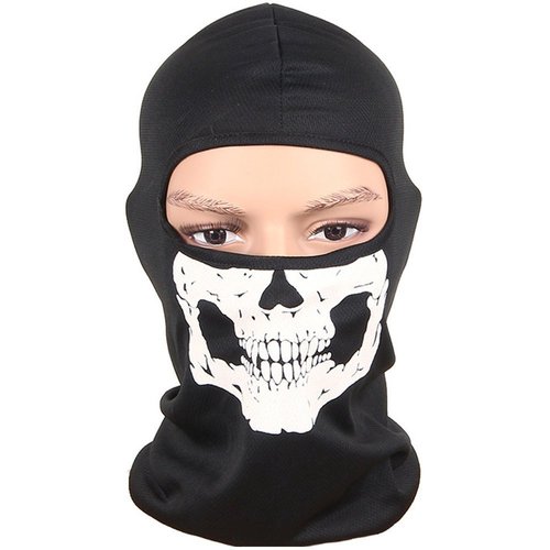 Aikuer Black Balaclava Ghosts Skull Full Face Mask, Windproof Ski Mask Motorcycle Face Masks Tactical Balaclava Hood for Men Women Youth Halloween Cosplay Outdoor Sport Cycling Hiking