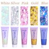 Face Body Glitter, Hair Glitter Sparkles Chunky Body Face Glitter Gel for Girls Makeup Singer Concerts Mermaid (White+Silver+Pink+Gold+Blue)