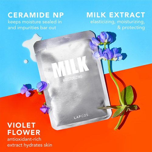 LAPCOS Daily Sheet Mask Variety Pack 7+1 (Version 1) Daily Face Masks - Hydrate, Clarify, Nourish, Brighten, Exfoliate & Renew Skin, Korean Beauty Favorite (8 pack)