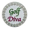 Giggle Golf Bling Golf Ball Marker with A Standard Magnetic Hat Clip | Great Gift for Women (Golf Diva)
