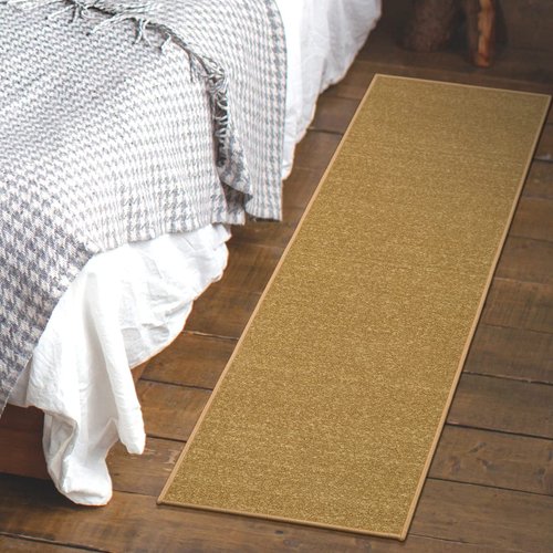 Ottomanson Oscar Collection Non-Slip Rubberback Solid 2x5 Indoor Runner Rug, 20" x 59", Beige