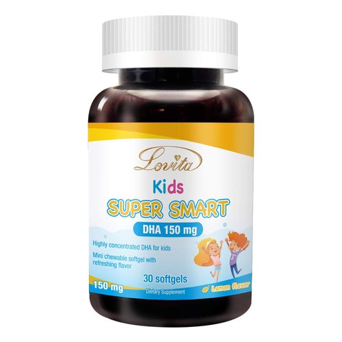 Lovita Kids Super Smart DHA, 150mg DHA and 30mg EPA of Omega 3 Fatty Acids, Supports Brain Health...