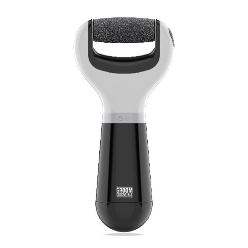 Chargeworx Groom Essentials Electric Foot Callus Remover for Feet, Foot File, Pedicure Tools for Feet, 2 Spinning Pumice Heads for Cracked Skin, Pumice Stone for Feet, Battery Operated