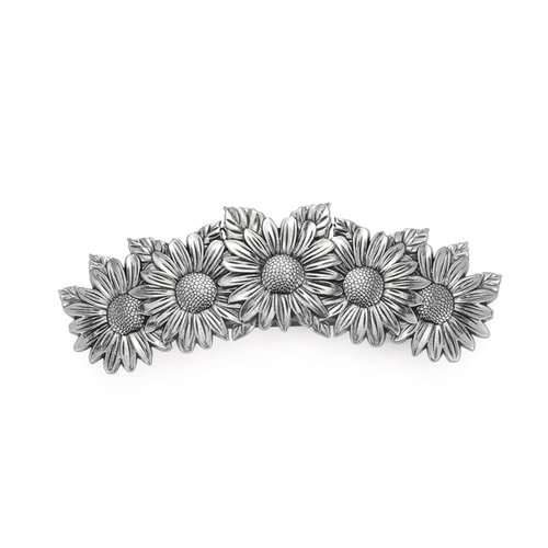 Amaxer Viking Gold Silver Barrettes for Women Girls Celtic Hair Clips for Thick Thin Hair Vintage French Hair Clips Hair Styling Accessories(Silver-Sunflower)
