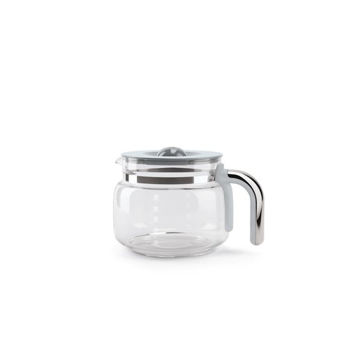Smeg DCGC01 Jug for Overflow Coffee Maker DCF02 DCG01, Glass, Gray and Chrome