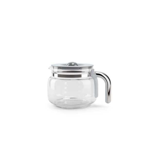 Smeg DCGC01 Jug for Overflow Coffee Maker DCF02 DCG01, Glass, Gray and Chrome