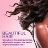 Nature's Bounty Optimal Solutions Hair, Skin & Nails Vitamin Gummies with Biotin, 2500 mcg, Strawberry, 80 Count