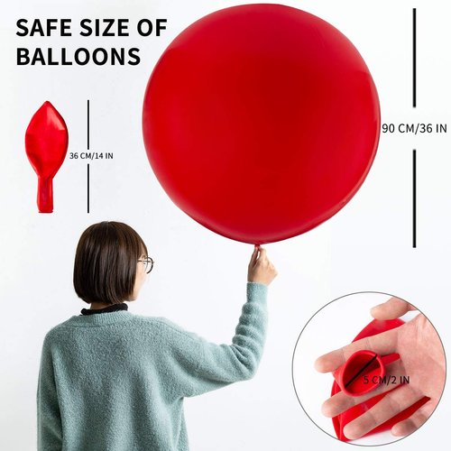 OUPKING 36 Inch Giant Round Balloons Macoron Green 6 Packs Latex Balloons for Photo Shoot Wedding Baby Shower Birthday Party Decorations