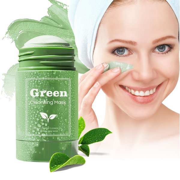 Green Tea Cleansing Mud Mask Stick for Face, Facial Mask Blackhead Remover Clay Mask, Moisturizing Removing Stick Suitable for Men and Women of All Skin Types