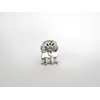 Tiny mini silver daisy flower metal hair claw clips