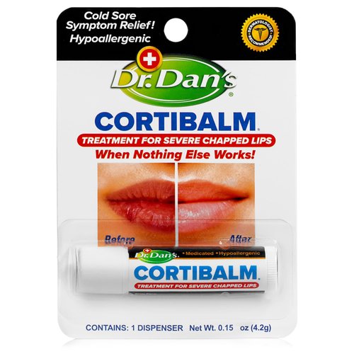 Dr. Dan's Cortibalm -8 pack-for Dry Cracked Lips - Healing Lip Balm for Severely Chapped Lips - Designed for Men, Women and Children