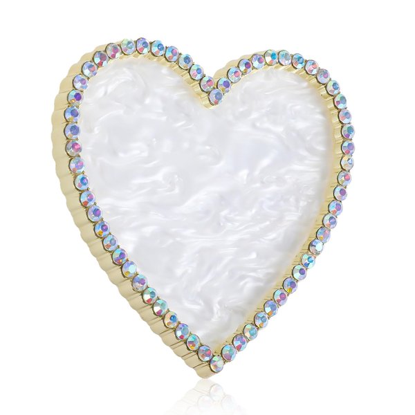 Resin Nail Art Palette Nail Painting Mixed Color Palette Gold Edge Nail Holder Display Board Heart Rhinestone DIY Makeup Pallet Polish Gel Color Mixing Tray Cosmetic Mixing Tools