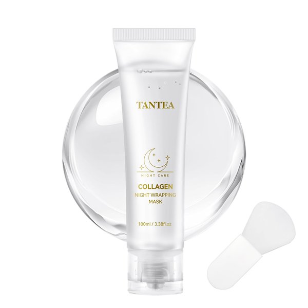Tantea Collagen Night Wrapping Mask, collagen face mask, Collagen Wrapping Mask for Elasticity & Hydration, Reduces Sagging & Dullness, Tightens Skin, 3.38 Fl.Oz