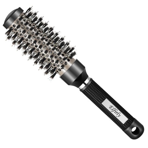 Elfirly Round Brush for Blow Out, Ionic Tech Thermal Ceramic Round Hair Brush for Blow Drying, Medium Barrel Brush with Boar Bristles for Curling Hair (Barrel 1.3 inch, 2.4 inch with Bristles)