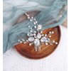 Denifery Bride Crystal Wedding Hair Comb Pearl Hair Piece Silver Bridal Hair Accessories for Women and Girls
