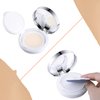 15ml 0.5oz White Empty Luxurious Powder Puff Container with Sponge Puff and Mirror, Portable Make up Powder Container Case with Extra 2 Sponges and 4 Puffs, Refillable Foundation BB Cream Box