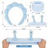 ACO-UINT 6Pcs Blue Spa Headbands and Wrist Washbands Set, Skincare Headbands Snail Face Wash Headband Makeup Headband, Terry Cloth Headbands Face Towel Wristbands Puffy Hair Band for Washing Face