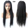 Hand-Lace Braided Swiss Lace Front Box Braided Wigs with Natural Baby Hair for Black Women Long Box Braids With Special Shape Of The Top Premium Fiber Lightweight Japan-made Cornrow Twist Braids Wigs FACE MIRACLE (18'' Inches, #1B Black)