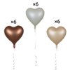 Autupy 18 Inch 18 pcs White Sand Nude Brown Heart Foil Balloons Caramel Balloons for Birthday Baby Shower Wedding Ceremony Anniversary Decorations