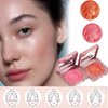 2pcs Embossed Smooth Powder Blush Palette For Cheeks,Embossed Girl Blush for Cheeks,Matte Face Powder Blush Palette,Natural Makeup (Pink+Orange)