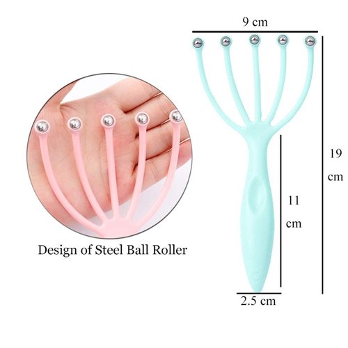 Angzhili Head Massager,Protable Hand Held SPA Scalp Massager for Stress Relax,Gentle Massage Comb Massager,Comfortable Handheld Claw Scalp Massager (Pink)