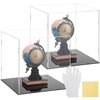 Yungyan 2 Sets Clear Self Assembly Acrylic Display Case for Collectibles Transparent Dust Proof Protection Showcase Figures Toys, Baseball, Basketball(4 x 4 x 4 Inch)