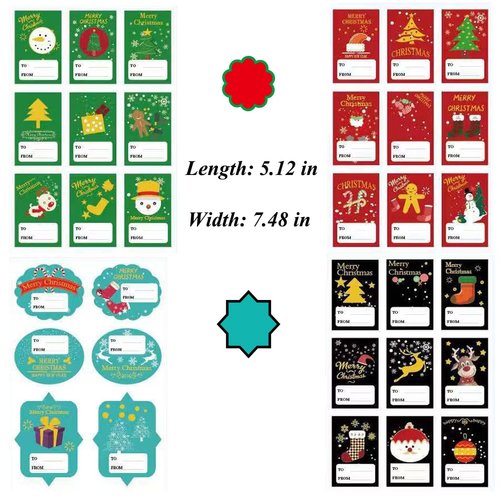 Christmas Sticker Labels,Self Adhesive Gift Stickers Holiday Gift Name Decals for Present/Wrapping Paper Decorations (99 Count)