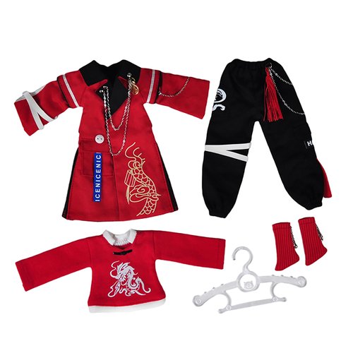 YMY New Year Red Set OB22 OB24 Bjd GSC Doll Clothes Cute Accessories Gift（Boy-L）