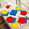 96Pcs Building Block Plates and Napkins Birthday Party Supplies Bricks Paper Dessert Plates Forks Building Block Tableware Set Disposable for 24 Guests Kids Boys Birthday Baby shower Party Decorations