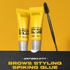Erinde Brow Glue Eyebrow Gel, Lightweight Brow Gel, Brow Fix Gel for Long-Lasting Hold, 2 in1 Brow Gel & Hair Edges Gel, Waterproof, Smudge-Resistant, Quick-Dry Brow Styling Wax, Clear, 2PCS