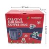 Fubarbar Brick Coffee Mug – Cool Novelty Cup with Lid, Straw & Building Blocks, Funny Xmas/Birthday Gift for Men, Women, Kids(Green)
