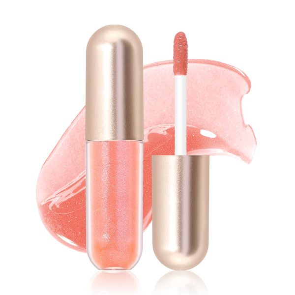 KISSIO Plumping Lip gloss,Shimmer and Cool,Make Lips Plump and Moisturizing,Lip Gloss contains Peppermint and Beeswax,Cruelty Free,0.19 oz,01 Lemonade