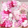 Pink Balloon Arch Garland Kit, Hot Pink Metallic Pink Pastel Pink White Balloons Kit with Confetti Balloons for Girls Kids Birthday Baby Shower Wedding Princess Theme Valentine's Day Party Decor