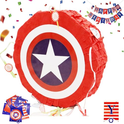 Superhero for pinata Festival Party Supplies Pinatas birthday party, Pinata boy’s birthday party, Pinatas boy’s birthday party Superhero shield Pinata Halloween party, Christmas party