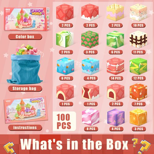 KKQ 100PCS Magnetic Blocks-Magnetic Building Blocks for Girls 3+,STEM Sensory Toys for Toddler,Christmas Birthday Gifts for Kids 4 5 6 7 8