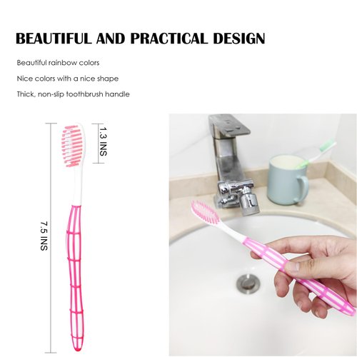 EasyHonor 24 PCS Rainbow Toothbrush, Individually Wrapped Bulk Toothbrushes, Colorful Manual Disposable Travel Toothbrush Set.