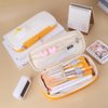iSuperb Foldable Pencil Case Zipper Big Capacity Aesthetic Canvas Pencil Pouch Compartments Stationery Organizers Pen Bag for Kids Girls Boys Teen Child Student School Supplies Makeup Bags