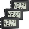 Indoor Hygrometer Thermometers 3 Pack Humidity Meters Gauge Mini Digital Thermometer Hygrometer with Fahrenheit (℉) for Humidors, Refrigerator, Greenhouse, Garden, Cellar, Closet