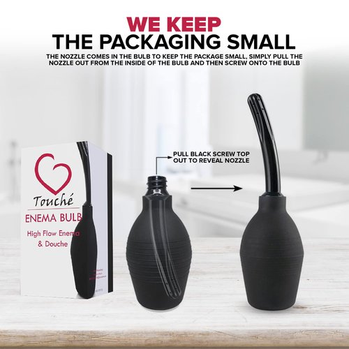 Touche Enema Bulb - Anal or Vaginal Douche for Men or Women - Medical Grade - Comfortable Cleaner - 10 Ounce