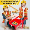 Handepo Construction Worker Costume Kids Hard Hat Construction Vest Goggles Toddler Dress Up Set Birthday Party Girls Boys(Yellow)