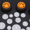 Walfront 78Pcs Gear Package Kit Motor Gears Kits Plastic Spindle Worm Gear Set Robot Gear Pulley Shaft Belt Assembly for Robot Toy Automobile Cars DIY Kit Including Axle Tire Gear Bushings Rack