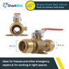 SharkBite 3/4 Inch Ball Valve with Drain Vent and Mounting Bracket, Push to Connect Brass Plumbing Fitting, PEX Pipe, Copper, CPVC, PE-RT, HDPE, 24616-0000LFA