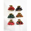 small mini metal jeweled antique bronze hair claw clip Set A (Primary color: Red)