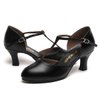 Women's T-Strap Latin Salsa Dance Heels Non-Slip Ballroom Character Shoes Wedding Prom Pumps (8 / Black)