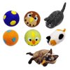 Cat Toy Balls 100% Wool Handmade Soft and Durable Bird Mouse Variety Pack 6 Pcs for Indoor Cats Kitten Entertainment Chase Hunting Exercise Cat Kicker Hide and Seek Mousing Catching Game (B)